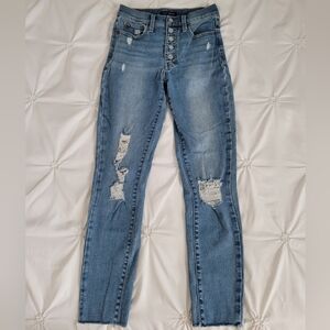 Lucky Brand Bridgette Distressed High Waist Ankle Crop Skinny Jeans Size 6/ 28